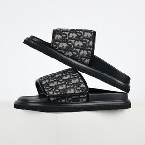 Dior Black and Ivory Christian Dior Slide Sandals